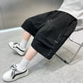 thumbnail image 6 of Glisme Little Boys Pants Solid Color Elastic Waist With Pockets Autumn Casual Boys Athletic Trousers, 6 of 6