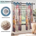 thumbnail image 5 of Sheer Curtains Grommet Drapes Window Treatments Light Filtering for Bedroom Living Room 2 Panels 42" x 63" Alpaca and Flower, 5 of 7