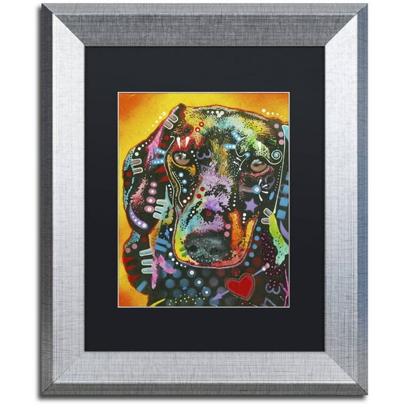 Trademark Fine Art "Brilliant Dachshund" Canvas Art by Dean Russo, Black Matte, Silver Frame