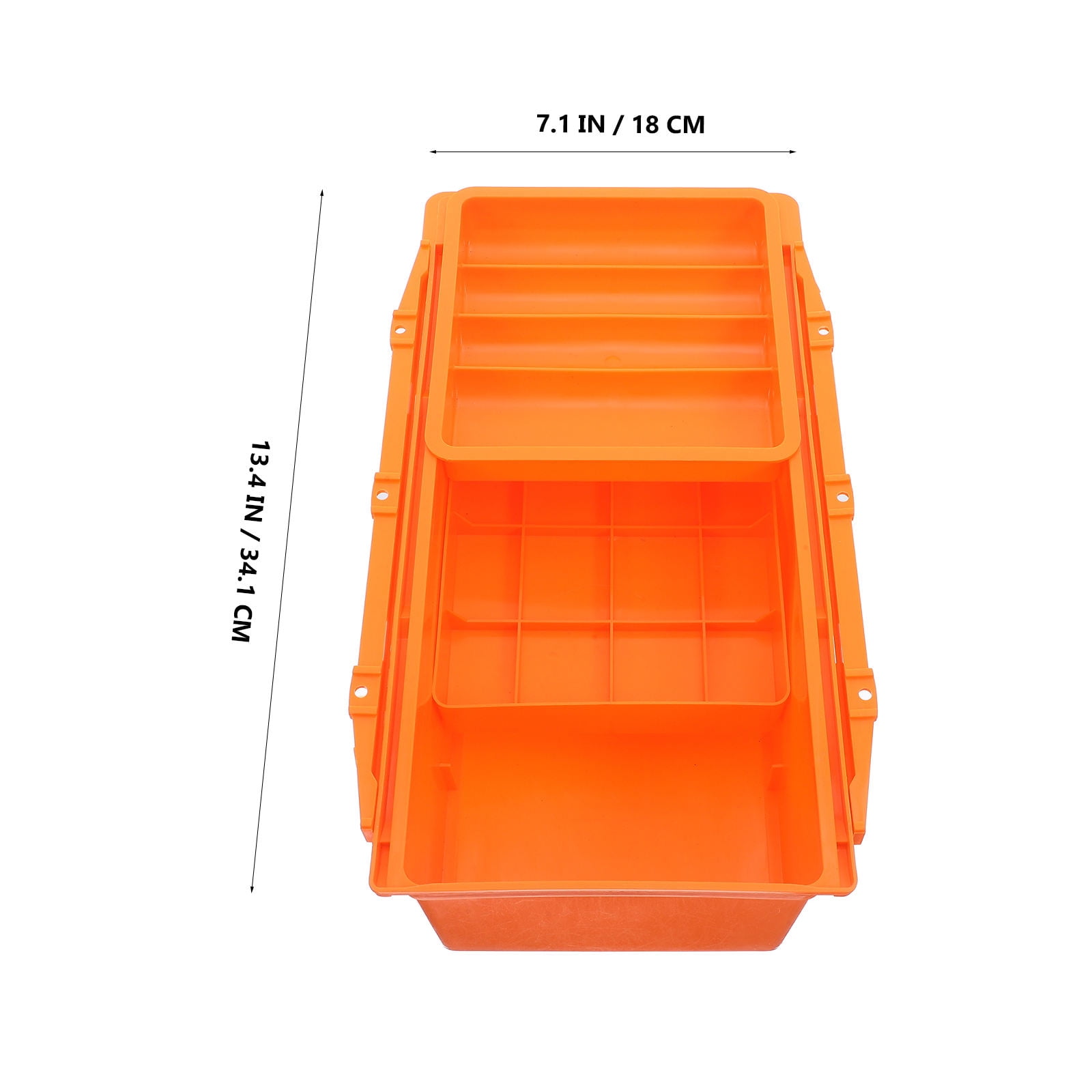 KALLORY Under Desk Storage Organizer, Orange ABS Multi-Drawer Box, Space-Saving Design, Quick Access Desktop Storage Solution