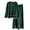 Dark Green, variant on Women's Two-piece Set With Contrasting Color Edges U-shaped Collar Long Sleeved Knitted Sweater Split Wide Leg Pants for Fall Winter Coordinated Outfits,Black,One Size