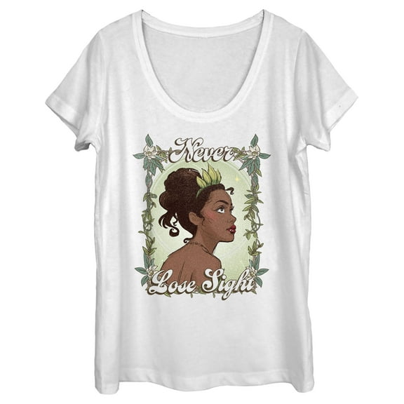 Women's The Princess and the Frog Tiana Never Lose Sight Scoop Neck White 2X Large