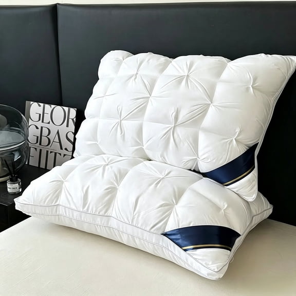 GEEKLiYun King Size Bed Pillows Set of 2, Hotel Quality, Down Alternative Gusseted Bed Pillows for Side, Back, or Stomach Sleepers, White