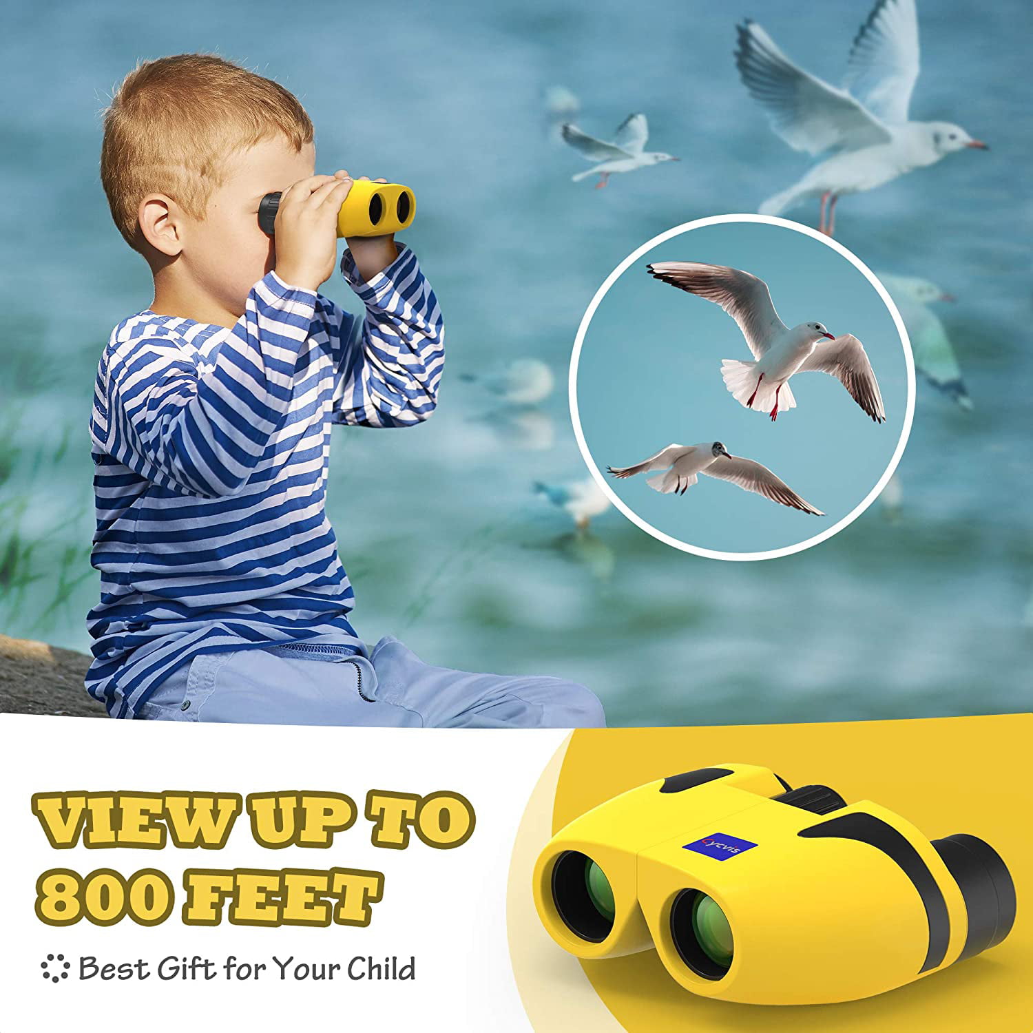 Yellow Children Toy Airplane Binoculars 