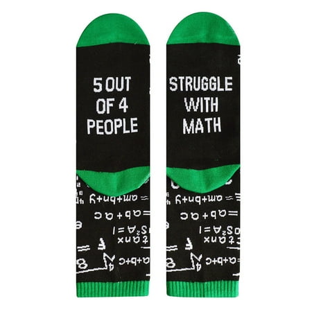 

Novelty Funny Saying Crew Socks Colorful Books Science Math Letters Hosiery Gift