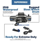 Superwinch 1710201 SX10000SR Winch 10 000 lb. Rated Line Pull 5.5 HP Motor 80 ft
