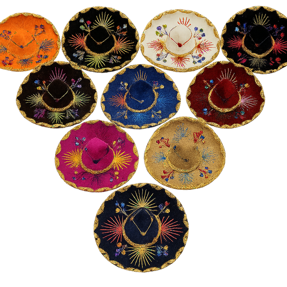 Novedades Cari 5-Pack Mexican Charro Mini Sombrero Hats - Mariachi Theme
