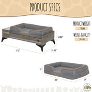 TailZzz Wyatt Wooden Pet Bed with Mattress | Small to Medium Pet Bed with Mattress | Elevated Pet Bed | Wooden Pet Bed with Storage | Greenguard Gold Certified Wooden Pet Bed