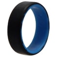 thumbnail image 1 of Anillo de boda de silicona de 2 capas biselado de 8 mm - Azul-negro de ROQ para hombre - Anillo de 14 mm, 1 of 1