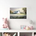 thumbnail image 2 of Farmhouse Wall Art - Teal Farmhouse Barn Pictures Wall Decor, Rustic Spring Barn Picture Wall Art, Farm Flower Field Canvas Print Framed For Room Decor Ready To Hang 12x18inches, 2 of 5