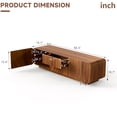 thumbnail image 2 of HIUU 58 inch Walnut Entertainment Center,Low Height TV Stand With Modern Unique Spiral Wave Design,Media Console Table With 2 Storage Cabinet And 2 Drawers,Modern TV Table For Living Room, Bedroom, 2 of 7