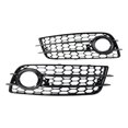thumbnail image 3 of 1 par de rejillas delanteras inferiores, lado derecho izquierdo, luz antiniebla, parrilla, cubierta de luz antiniebla para A4 B8, repuestos para automóviles, fácil instalación Negro shamjiam Parrillas de parachoques delantero, 3 of 8