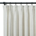 thumbnail image 3 of TWOPAGES 52 W X 84 L Inch Curtain Pinch Pleated Hanging Style Drapery Light Filtering Solid Linen Drapery for Bedroom, 1 Panel, Ivory White, 3 of 6
