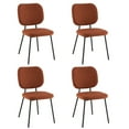 thumbnail image 1 of Gymax Set of 4 Fabric Armless Kitchen Dining Chair Padded Modern Accent Chair Orange, 1 of 9