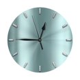 thumbnail image 1 of Reloj de pared minimalista en gris plateado metalizado azul agua - Relojes de pared silenciosos que no hacen tictac de 10 pulgadas - Estilo rústico retro campestre decorativo para sala de estar,, 1 of 7