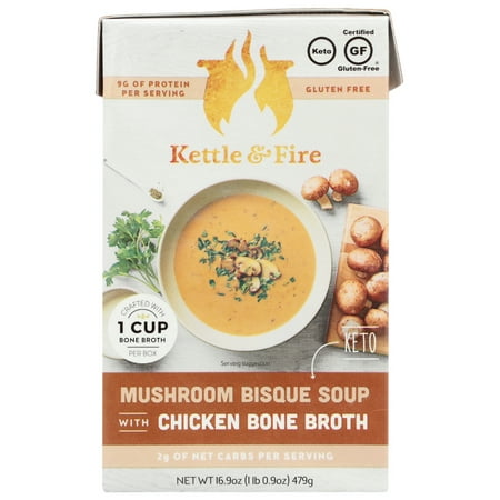 MUSHROOM BISQUE SOUP WITH CHICKEN BONE BROTH