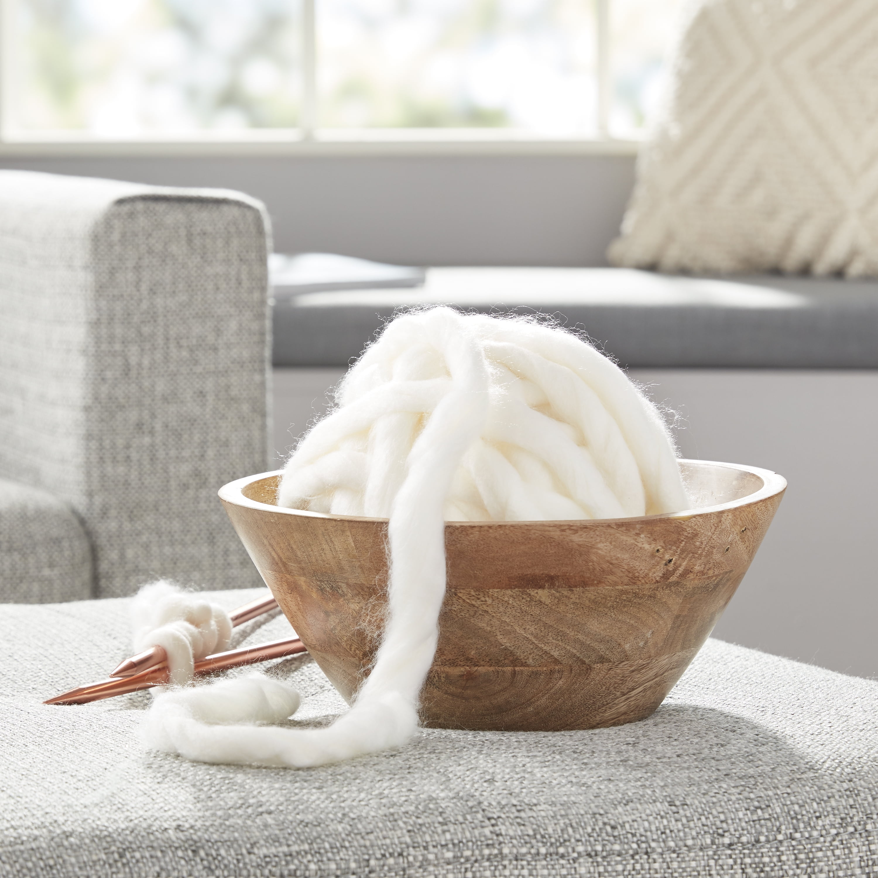 Mainstays Roving Yarn Value Bundle, 100% Acrylic, 26 yd, Super Bulky, Ivory, Pack of 12