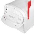 thumbnail image 5 of Architectural Mailboxes Oasis® 360™ Secure, Heavy duty, Steel Metal Post Mounted Mail Box for outside, White Large Curbside Mailbox with Magnetic Latch & Lockable Double Doors, 5 of 8