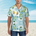 thumbnail image 3 of Black Daisy Mens Hawaiian Shirt Short Sleeve Casual Button Up Tropical Summer Beach Shirt, 3 of 9