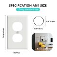 thumbnail image 5 of UCOMEN Duplex Receptacle Wall Plate, Standard Size 1 - Gang Electrical Outlet, 4.57” X 2.8”, White 10 Pack, 5 of 6