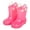 Pink, variant on Kids Waterproof Boots Cute Cloud Pull Loops Rubber Rain Shoes Non Slip Sole Mid Calf Booties for Boys Lightweight Rain Shoes