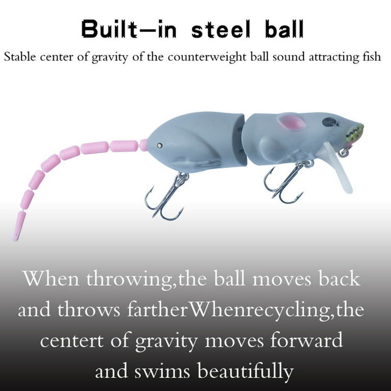 15.5g Artificial Rat Lure Vivid Wide Swing Section Design Fishing Mouse  Hard Rat Bait Crankbait for Outdoor 