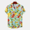 thumbnail image 2 of safuny Men's Loose Comfy Shirts with Pocket Holiday Dinosaur Print Tees Fashion Summer Short Sleeve Shirts Lapel Pullover Hawaiian Beach Button Clothing Watermelon Red L, 2 of 9