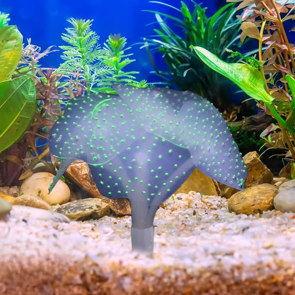 Decoración para acuario con medusas y plantas acuáticas, paisajismo fluorescente artificial, suministros para peceras ornamentales, efectos de luz LED, plantas acuáticas realistas, diseño