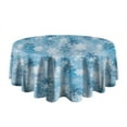 thumbnail image 5 of Light Blue Christmas Snowflake Pattern Round Tablecloth 60"x60",Wrinkle Wipeable Table Cloth for Kitchen Dining Room Picnic Patio Party, 5 of 6