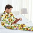thumbnail image 6 of Sikiie Sunflowers Mens Pajama Set, Soft Warm Long Sleeve Sleepwear, Cozy Button-Down Pjs for Men-Large, 6 of 7