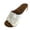 White, variant on Summer Beach Sandals for Women Comfortable Wedge Sandals Leather Open Toe Slides with Arch Support Ladies Dressy Flower Flat Platform Sandals for Casual Walking Outdoor Wear Black