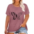 thumbnail image 3 of Womens Plus Size Tops Round Neck Graphic Tshirts Casual Loose Fit Cute Tee, 3 of 5