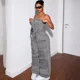 thumbnail image 3 of Monos de mezclilla de una pieza sin tirantes, sin mangas, largos, con pantalones cargo, ajustados, sexys, con cintura ajustada, pantalones de pierna ancha, 3 of 4