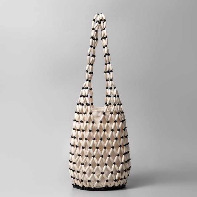Firefly hope Bolso de hombro tejido para mujer, bolso de mano y neceser, elegante bolso de playa de verano, 16,4 x 16,4 x 36,5 cm (blanco).
