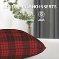 thumbnail image 6 of Black Red Tartan Couch Square Decorative Throw Pillow Covers Set of 2 for Sofa Bed Cushion Covers Home Decor 18"x18", 6 of 7