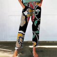 thumbnail image 2 of yunLCZ Women's Wide Leg Pants Boho Women's Linen Pants With Petite Summer Beachwear Lightweight Elastic Waist Pants Business Work Casual Pants, 2 of 4
