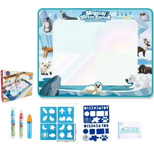 Ganfancp Aqua Pintura Dibujo Mat Mágico Agua Lienzo Agua Alfombra de Aprendizaje Agua Escritura Paño Niños Dibujo Super Grande Claro Agua Repetido Graffiti Wate Rebajas Hoy Liquidación 1X Bloc de Dib
