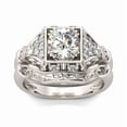 thumbnail image 2 of Eclet Jewels Antique Reproduction Of Vintage Jewelry for Women's - 1.8 Ct White Diamond Silver Ring Set - Retro Vintage Ring with Matching Band - Engagement Wedding Bridal Ring Set - Bridal Jewelry, 2 of 13