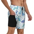 thumbnail image 2 of Kdxio Rabbit2 Print Men's Swim Trunks with Compression Liner 7 Inch Inseam Quick Dry Swim Shorts, 2 of 7