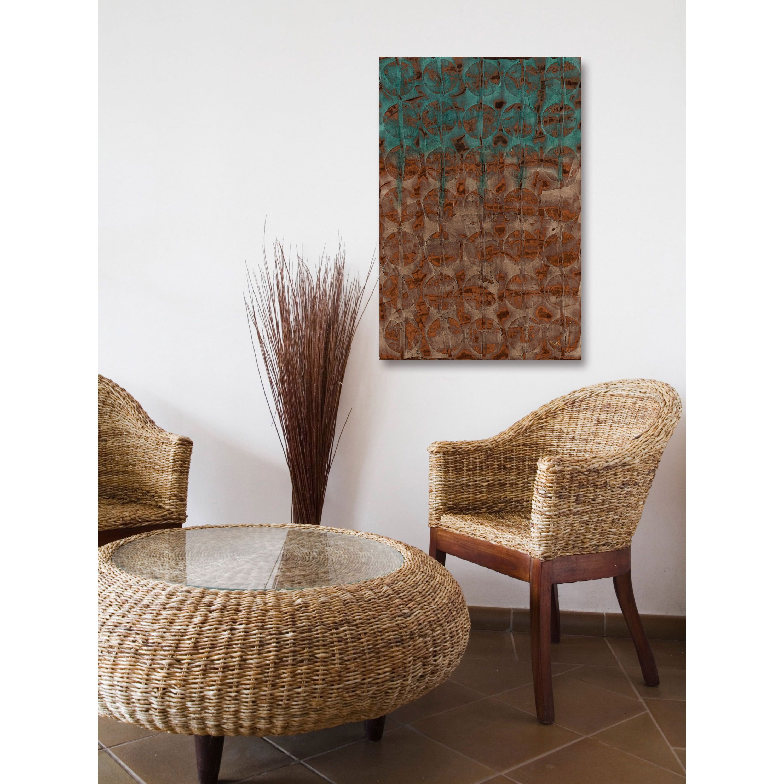 Marmont Hill "Indigo Rings" Painting Print on Wrapped Canvas