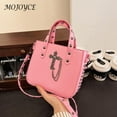 thumbnail image 3 of Bolso de mano con remaches góticos para mujer, bolso de mano de cuero PU Punk con tachuelas, bolso de mano cuadrado Vintage con correa ajustable, bolso de diario para niñas, 3 of 6