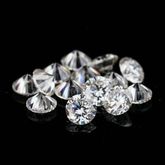 10 Pcs Synthetic Moissanite Loose Diamond Cut Round D CVD 1mm Certified LOT
