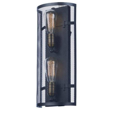 

20119BKNAB-BUI Palladium 2-Light Wall Sconce with Bulbs Black & Natural Aged Brass