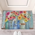 thumbnail image 2 of Retro Door Mat, 17 X 30 Inch Daisies and Vases Welcome Doormat Decorative Home Floor Mat, Non Slip Rubber Back and Strong Water Absorption for Outdoor Indoor Entrance Decor, 2 of 6