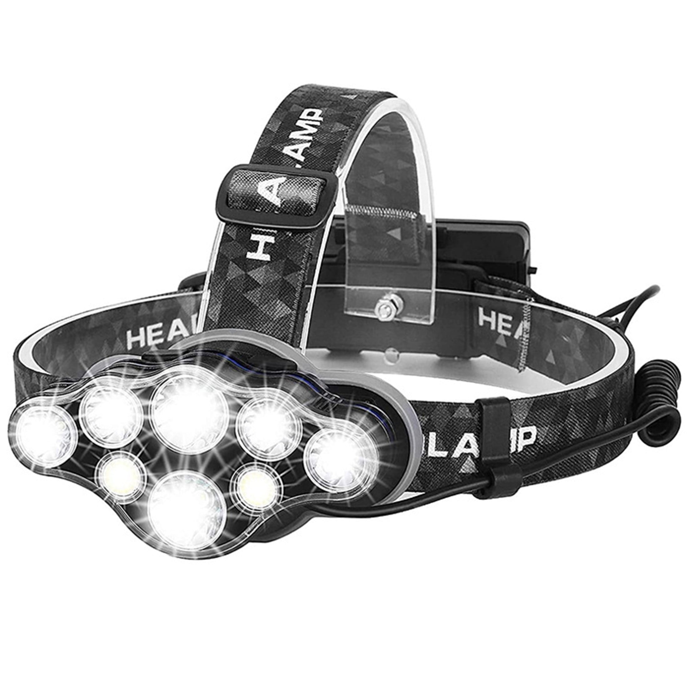 Elbourn Rechargeable Headlamp, LED 18000 High Lumen Bright Head Lamp with  Red Light for Outdoor Hunting Camping Hiking (1 Pack)
