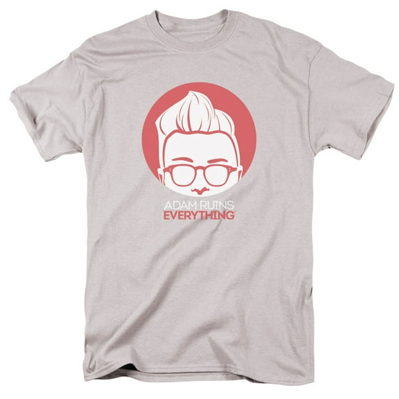 Adam Ruins Everything Circle Caricature Logo S/S Adult 18/1 T-Shirt Silver