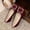#0046-Wine, variant on Xucatan Women's Fashion Pointed Toe Loafers with Buckle, Slip On Comfortable Flat Shoes, Versatile Solid Color Casual Walking Flats Gift