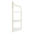 thumbnail image 5 of Kate and Laurel Walters Glam Wall Mounted Corner Shelf, 17 x 12 x 35, White and Gold, Decorative  Three Tier Corner Wall Shelf for Storage and Display, 5 of 7