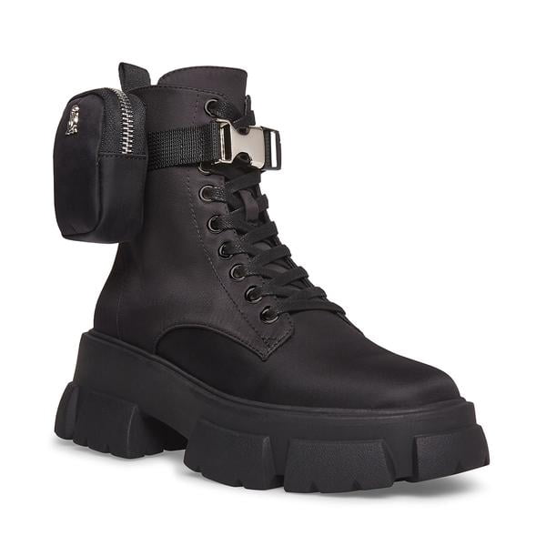 perderse firma virar Steve Madden Thora-P Pouch Extra-Chunky Platform Ankle Combat Boots Black  (9.5, Black) - Walmart.com