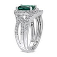 thumbnail image 5 of 2.00 Carat (Ctw) Lab-Created Emerald Bridal Wedding Ring Set 10K Gold with Diamonds for Women, 5 of 6